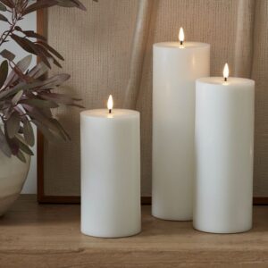 Grey White Jasmine Pillar Candle