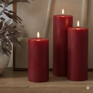 Red Vanilla Pillar Candle