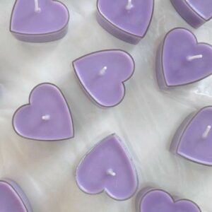 Lavender Heart Shaped Unscented Tea Light Candle