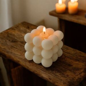 Vanilla White Soy Wax Bubble Scented Candle